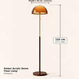 Ember Acrylic Dome Floor Lamp — dimensions diagram