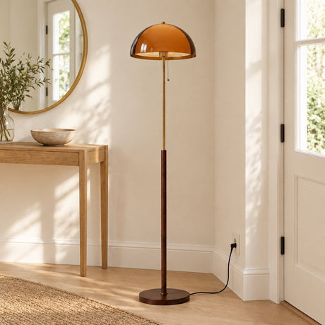 Ember Acrylic Dome Floor Lamp — entryway in daylight, lamp off