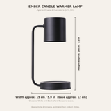Ember candle warmer lamp approximate dimensions diagram