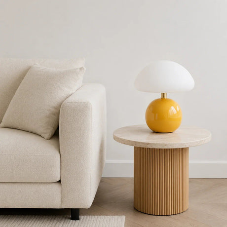 Bonbon Dome Table Lamp - Orange lamp on a side table