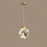 Facet Brass Crystal Pendant — Round 1-Light studio