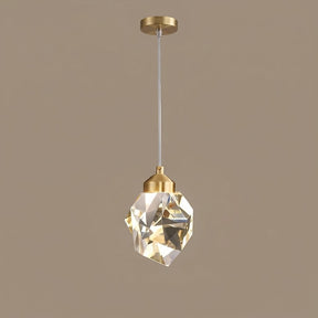 Facet Brass Crystal Pendant — Round 1-Light studio