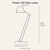 Timber Tilt Floor Lamp — dimensions diagram