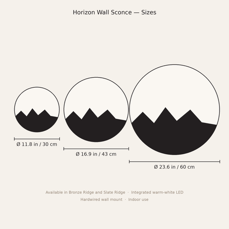 Horizon Wall Sconce — sizes