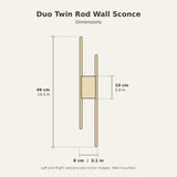 Duo Twin Rod Wall Sconce — dimensions diagram