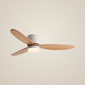 Halden Ceiling Fan — White / Wood hero