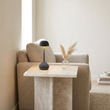 Droplet Cordless Table Lamp — Matte Gray in a living space