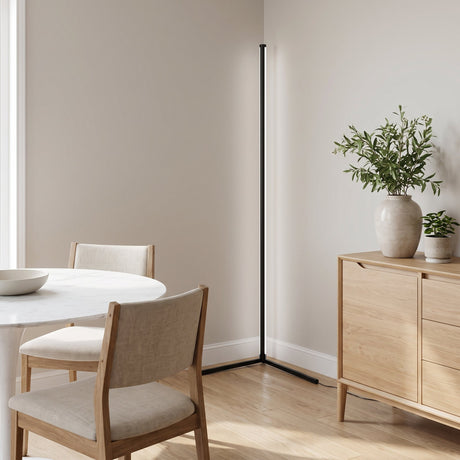 Pulse RGB Floor Lamp — white light corner in bright dining nook
