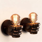 Fist Wall Sconce - macro detail shot of resin carving