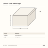 Glacier Solar Paver Light - dimensions diagram