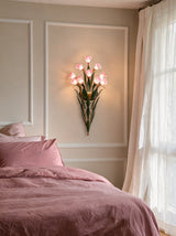 Glass Flower Wall Sconce - lifestyle image in bedroom