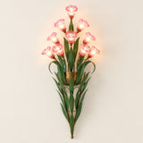Glass Flower Wall Sconce — 10-light, pink glass