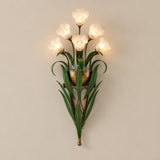Glass Flower Wall Sconce — 6-light, frosted white glass