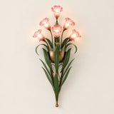 Glass Flower Wall Sconce — 6-light, pink glass