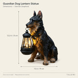 Guardian Dog Lantern Statue — German Shepherd dimensions diagram