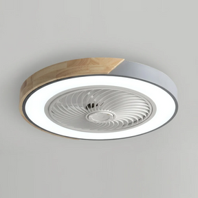 Bladeless flush mount ceiling fan - Gray round finish