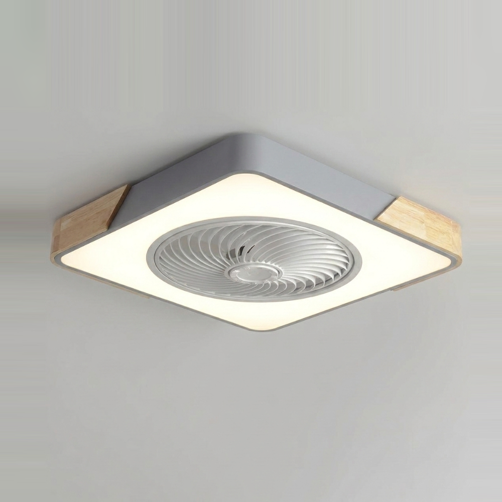 Bladeless flush mount ceiling fan - Gray square finish