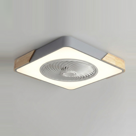 Bladeless flush mount ceiling fan - Gray square finish