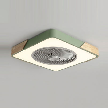 Bladeless flush mount ceiling fan - Green square finish