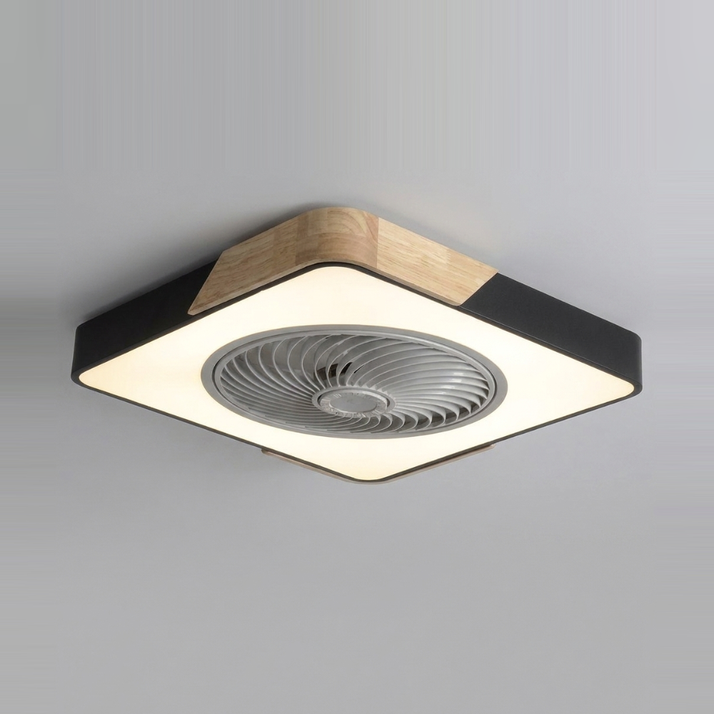 Bladeless flush mount ceiling fan - Black square finish