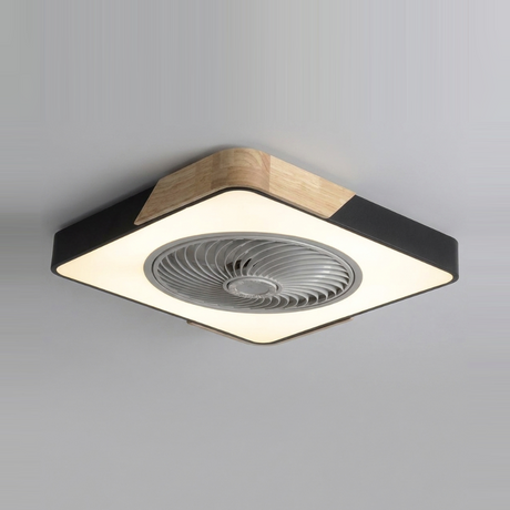 Bladeless flush mount ceiling fan - Black square finish
