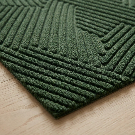 Durable Non-Slip Door Mat - Green texture detail