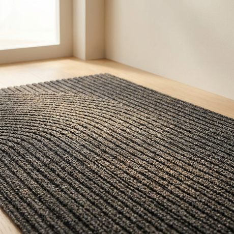 Durable Non-Slip Door Mat - Grey texture detail