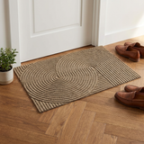 Durable Non-Slip Door Mat - Khaki entryway lifestyle at door threshold