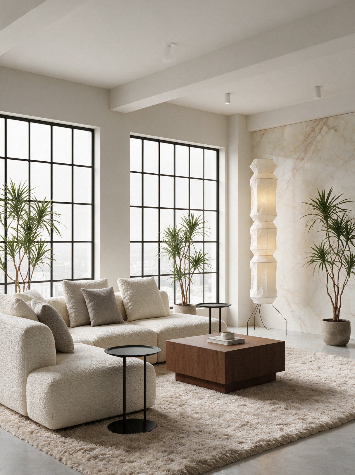 Kyoto Washi Paper Floor Lamp — feature wall lifestyle