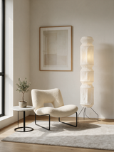 Kyoto Washi Paper Floor Lamp — accent chair lifestyle