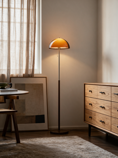 Ember Acrylic Dome Floor Lamp — dresser lifestyle