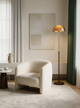 Ember Acrylic Dome Floor Lamp — chair lifestyle