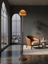 Ember Acrylic Dome Floor Lamp — city view lifestyle