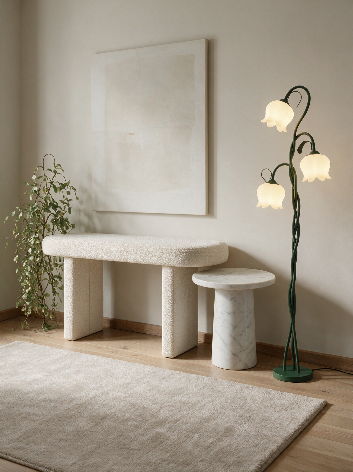 Bloom Twist Floor Lamp — mirror console lifestyle