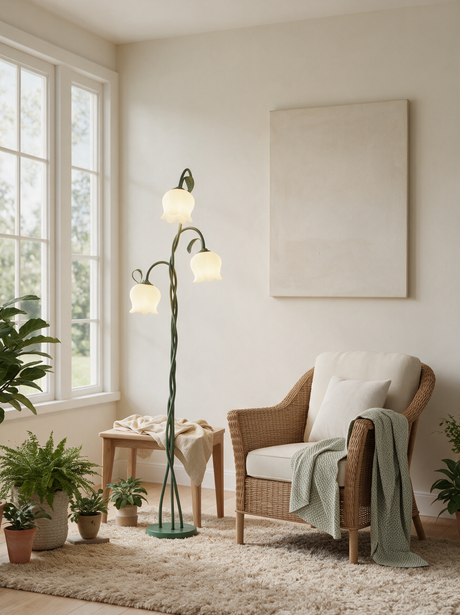 Bloom Twist Floor Lamp — bedroom lifestyle