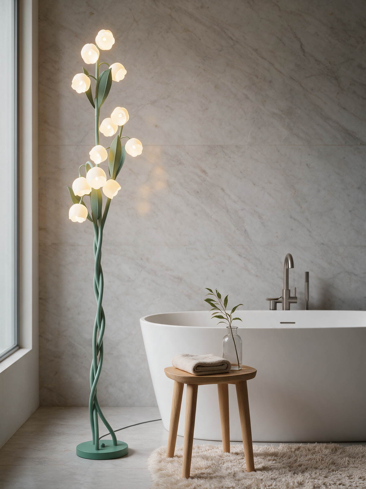 Orchid Stem Floor Lamp — bathroom lifestyle