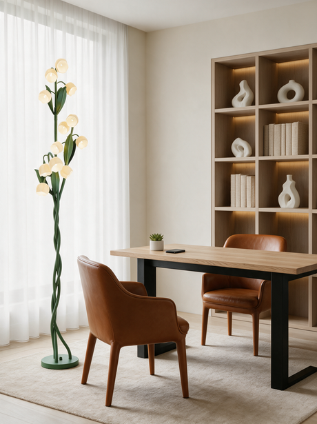 Orchid Stem Floor Lamp — desk lifestyle