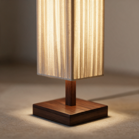 Hearth Walnut Wood Floor Lamp — fabric texture detail