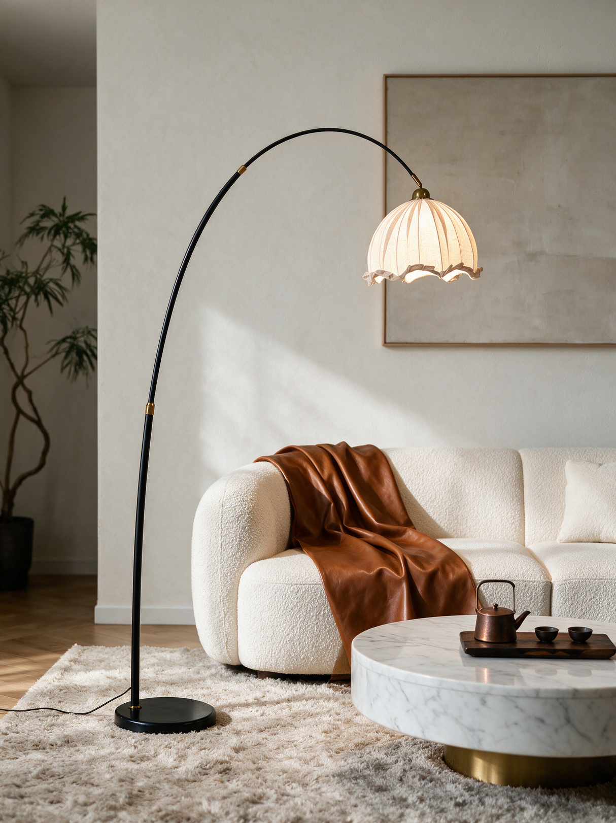 Arden Arc Floor Lamp — living room lifestyle
