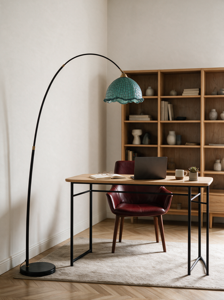 Arden Arc Floor Lamp — home office lifestyle