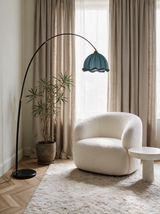 Arden Arc Floor Lamp — curtain nook lifestyle