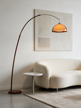 Linden Arc Floor Lamp — living room lifestyle