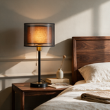 Milan Double-Shade Table Lamp — bedroom lifestyle