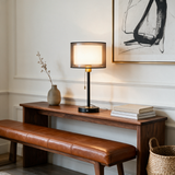 Milan Double-Shade Table Lamp — console lifestyle