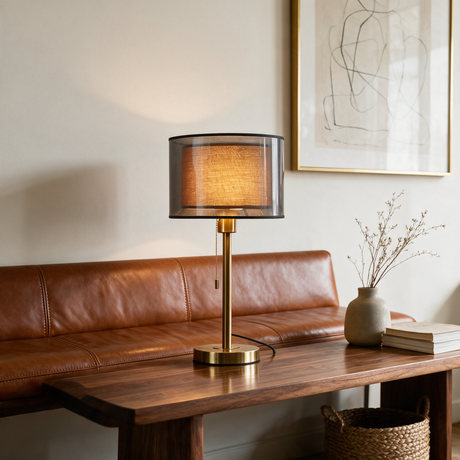 Milan Double-Shade Table Lamp — console lifestyle angle 2