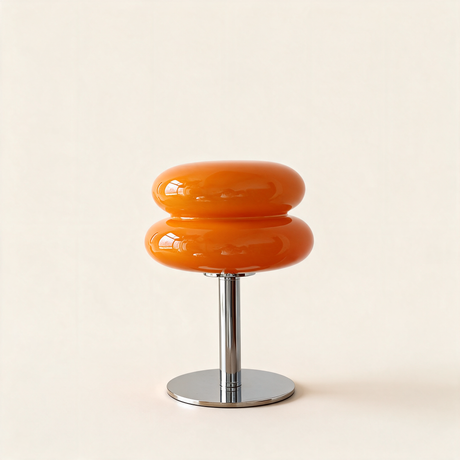 Amara Chrome & Glass Table Lamp — Orange hero