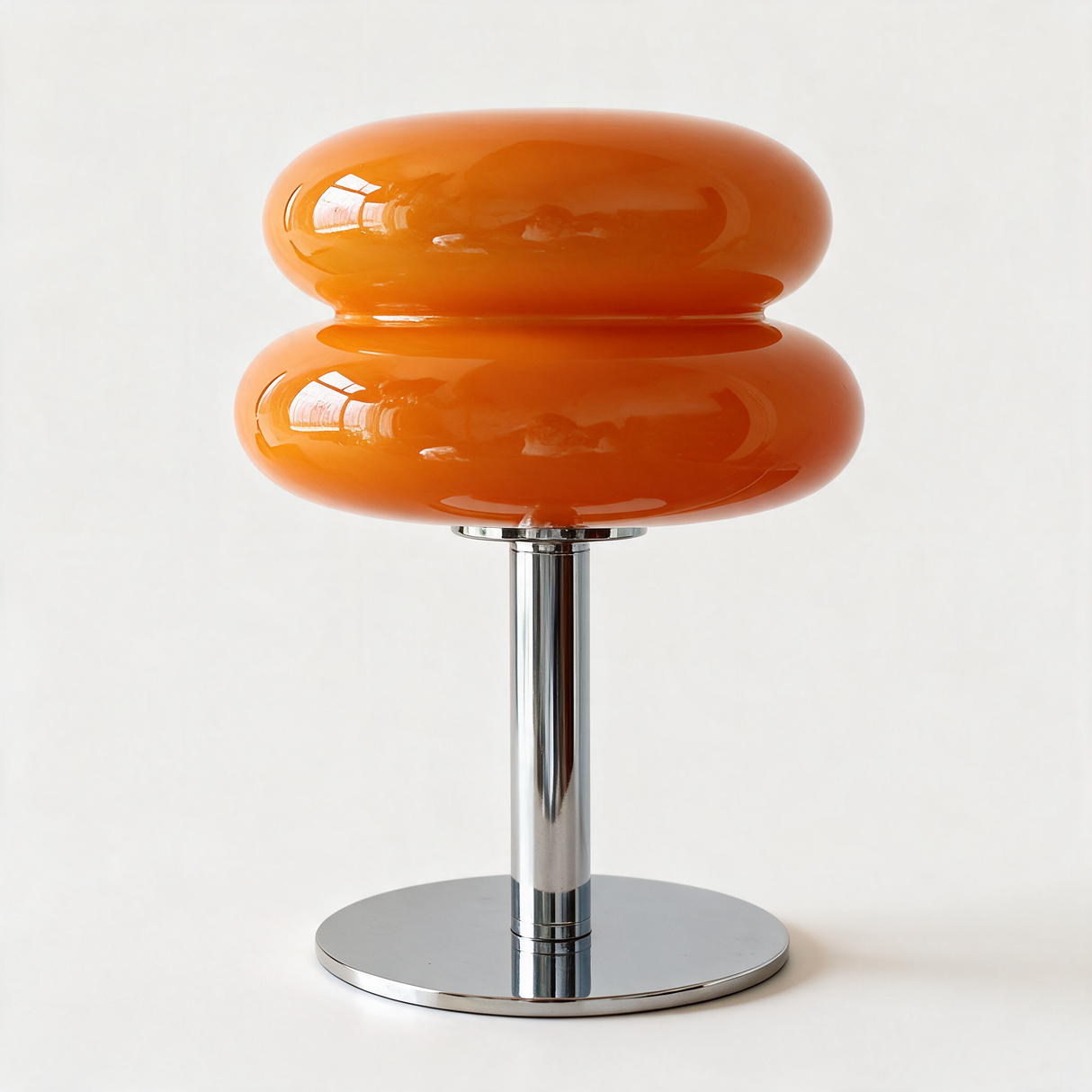 Amara Chrome & Glass Table Lamp — texture detail