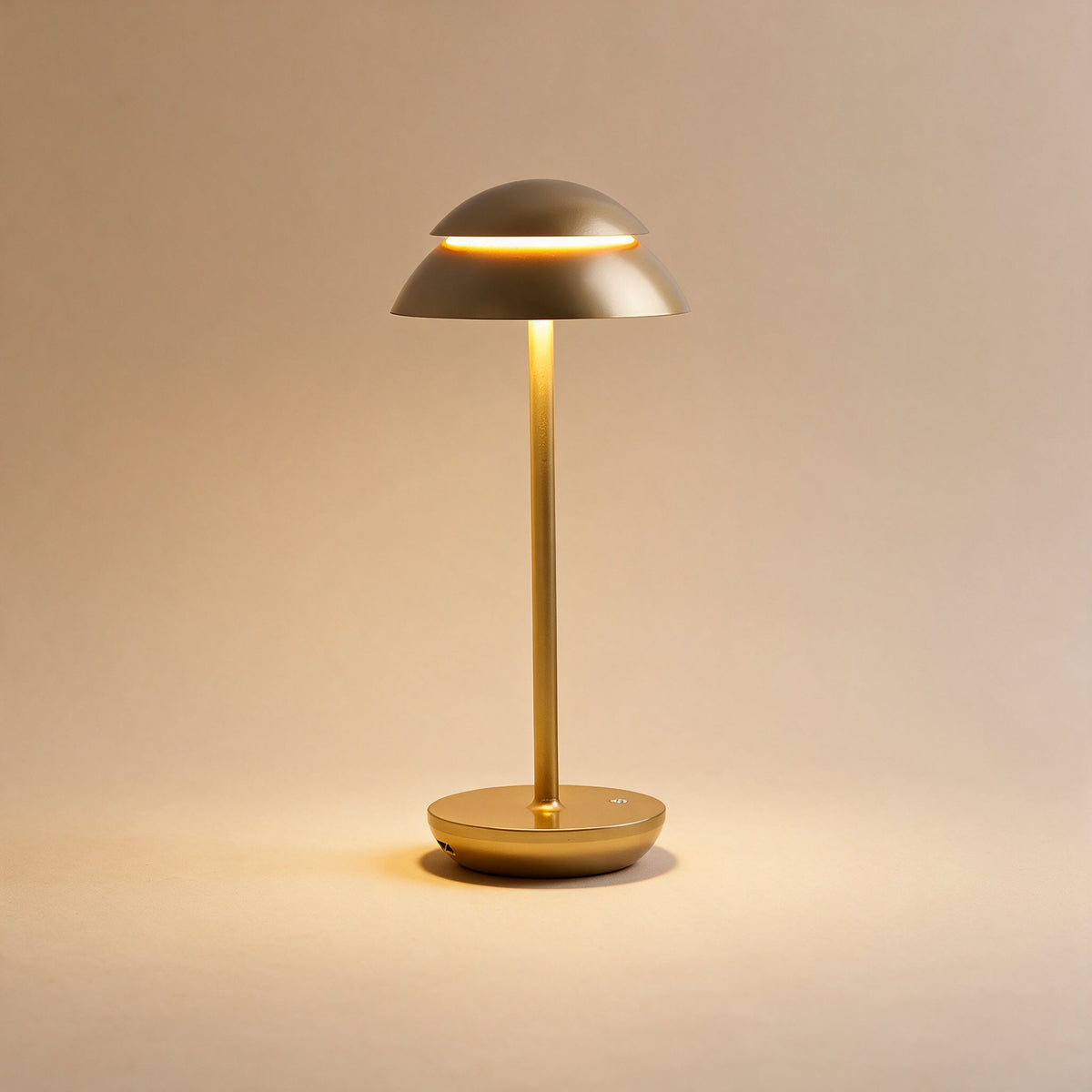 Nomad Cordless Table Lamp — Gold finish, front view