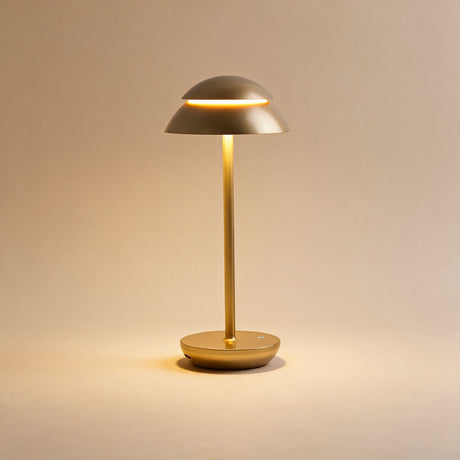 Nomad Cordless Table Lamp — Gold finish, front view