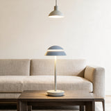 Nomad Cordless Table Lamp — White finish in a living room